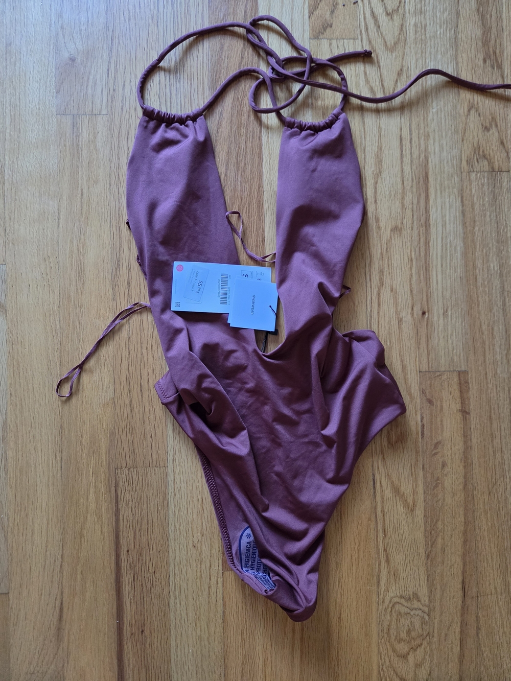 Zara Girls One-Piece Swimsuit in Mauve